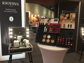 Detail of the capsule make-up collection and new season collection on the Sothys stand at Professional Beauty London 2015
